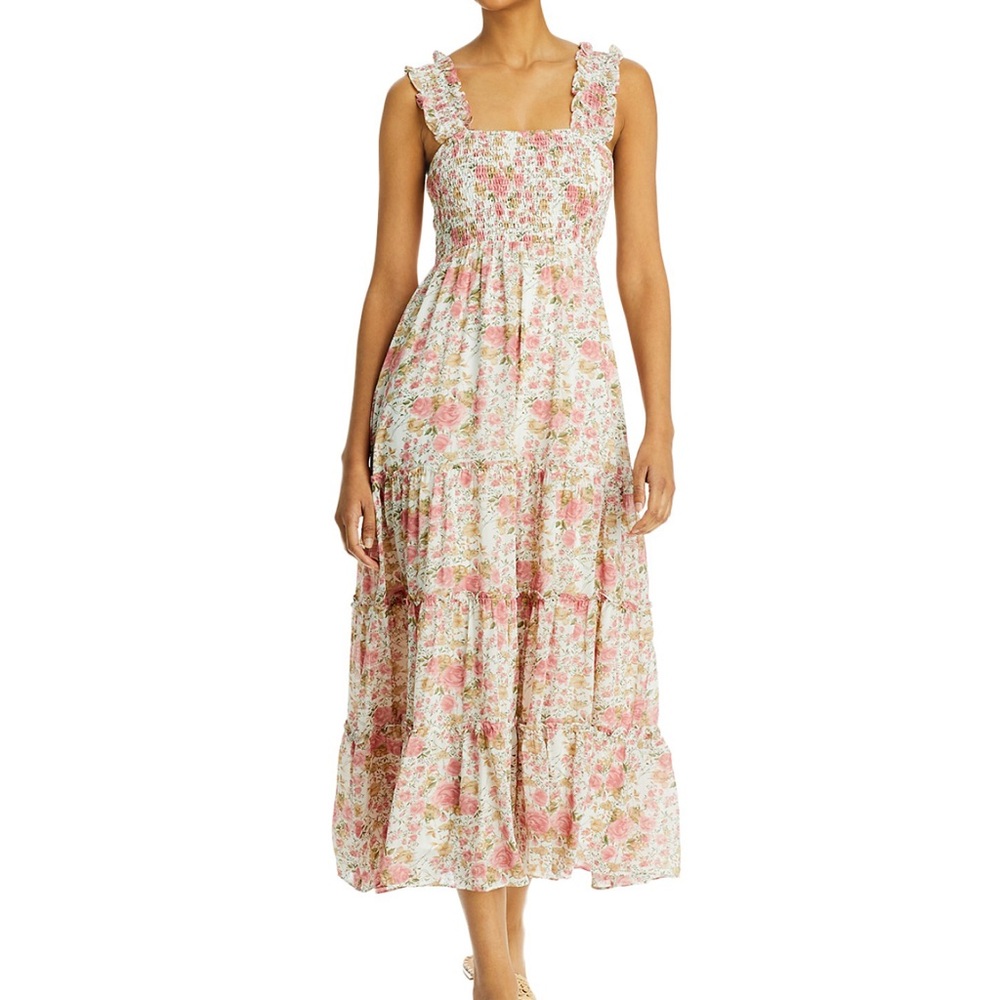 Lucy Paris Smocked Floral Maxi